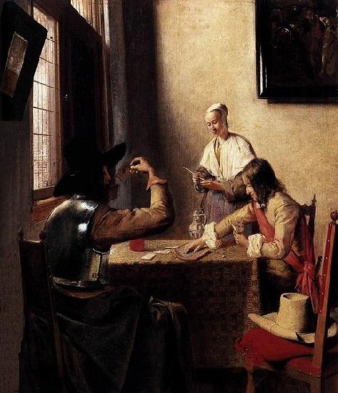 Pieter de Hooch Soldiers Playing Cards Germany oil painting art